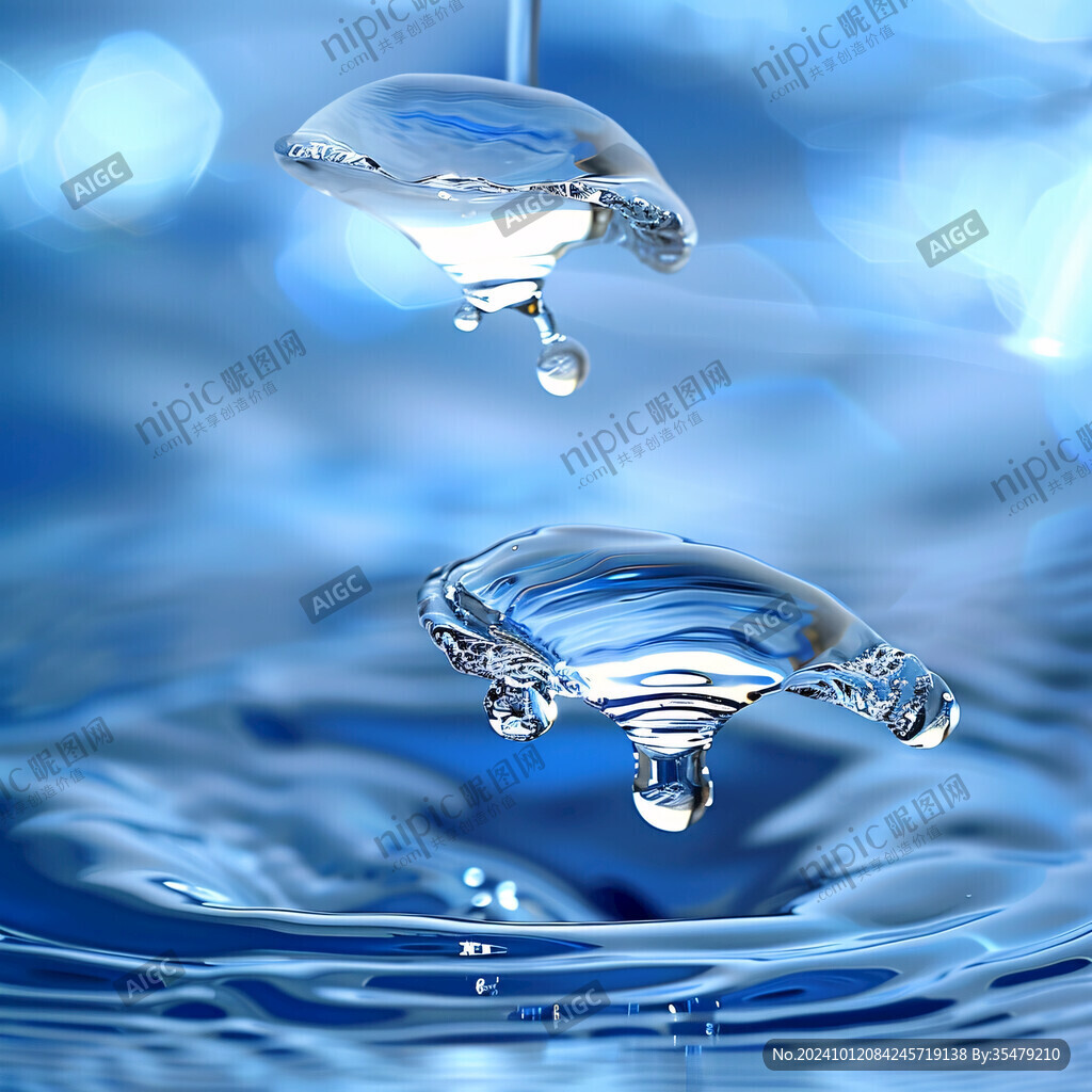 蓝色净水净化水矿泉水