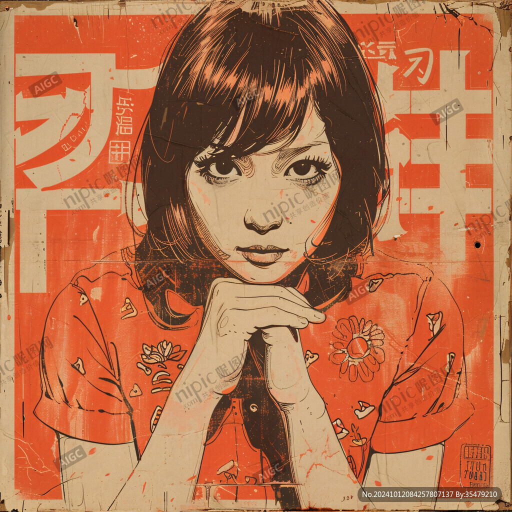 八零年代女孩插画