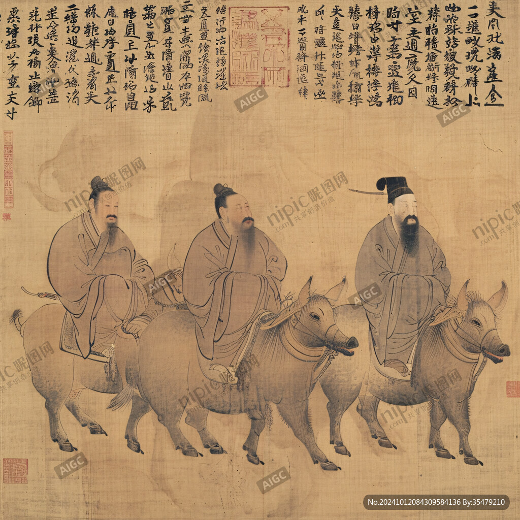 魏晋双驼图