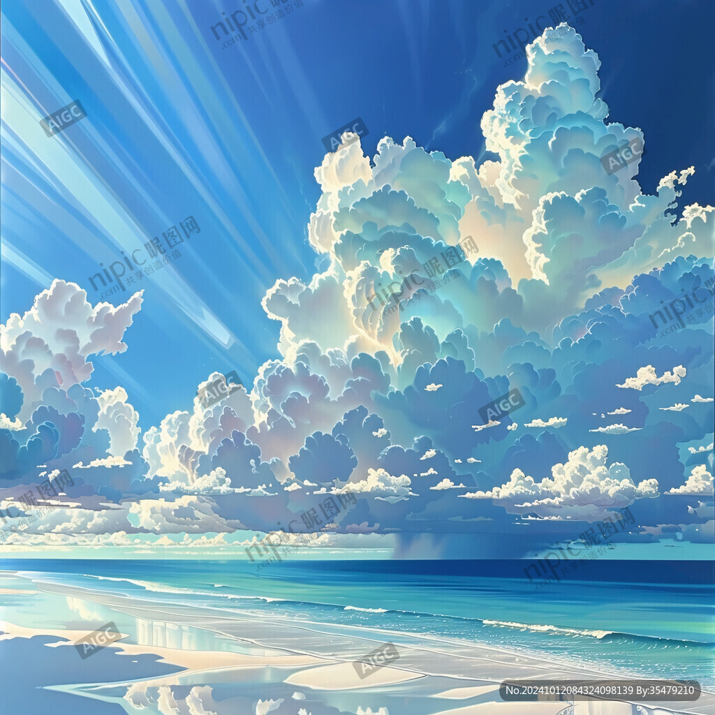 海边天空插画
