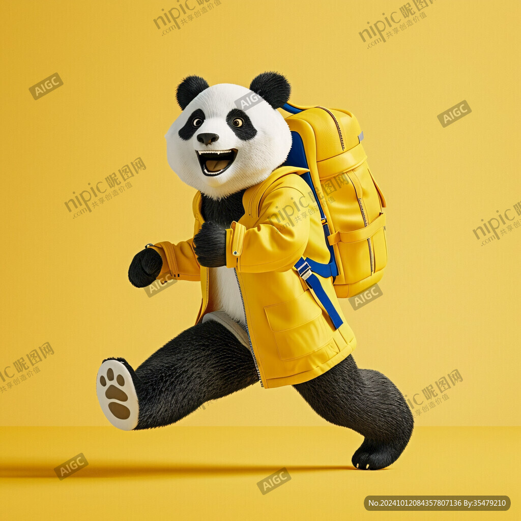 霸气熊猫健身形象