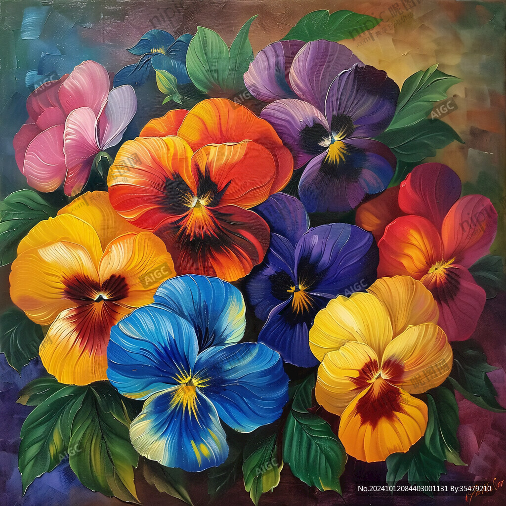 彩色花朵装饰画