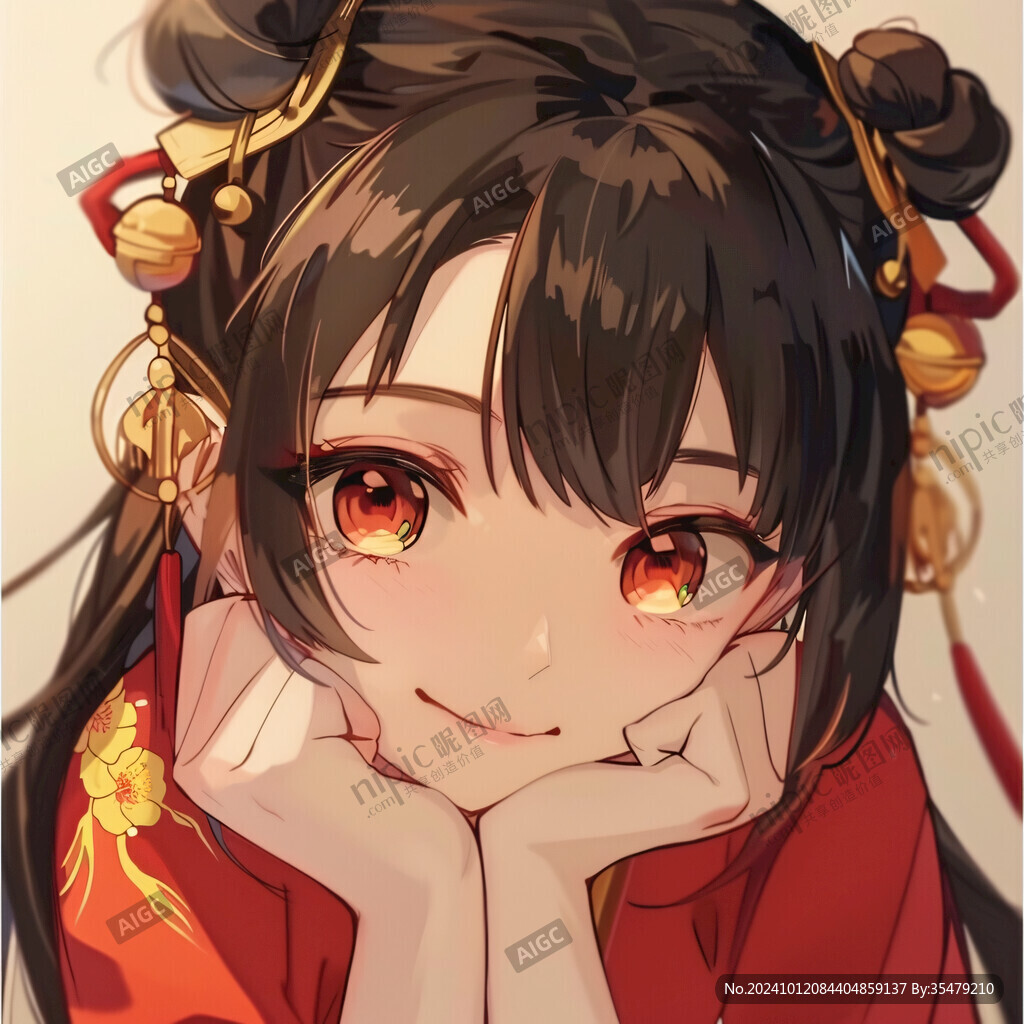 红衣少女设计古风