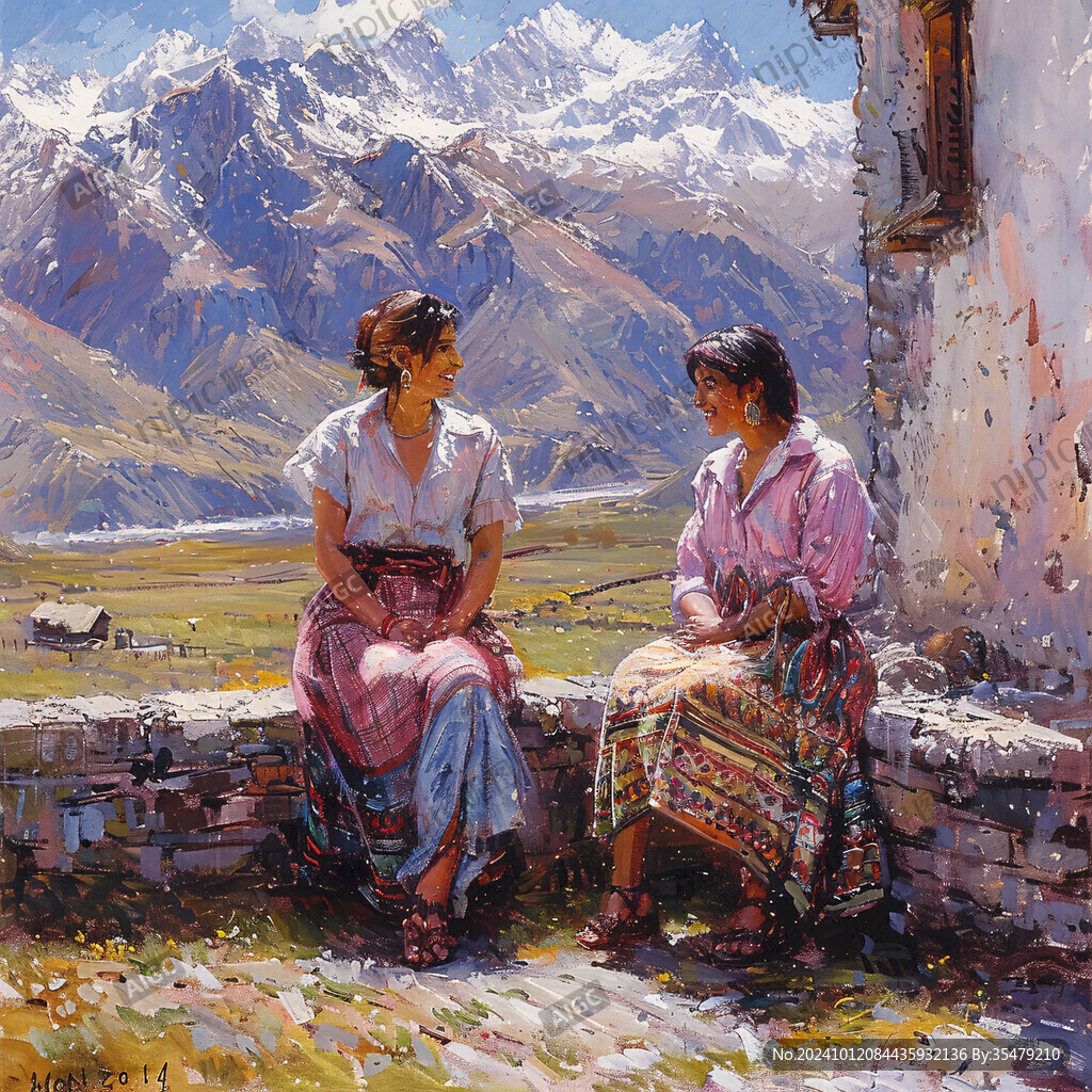 欧美风情油画