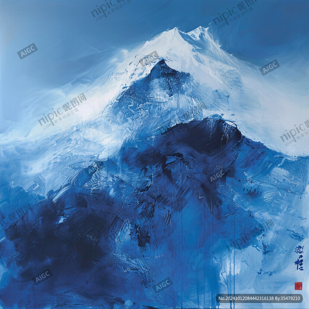 雪山抽象画