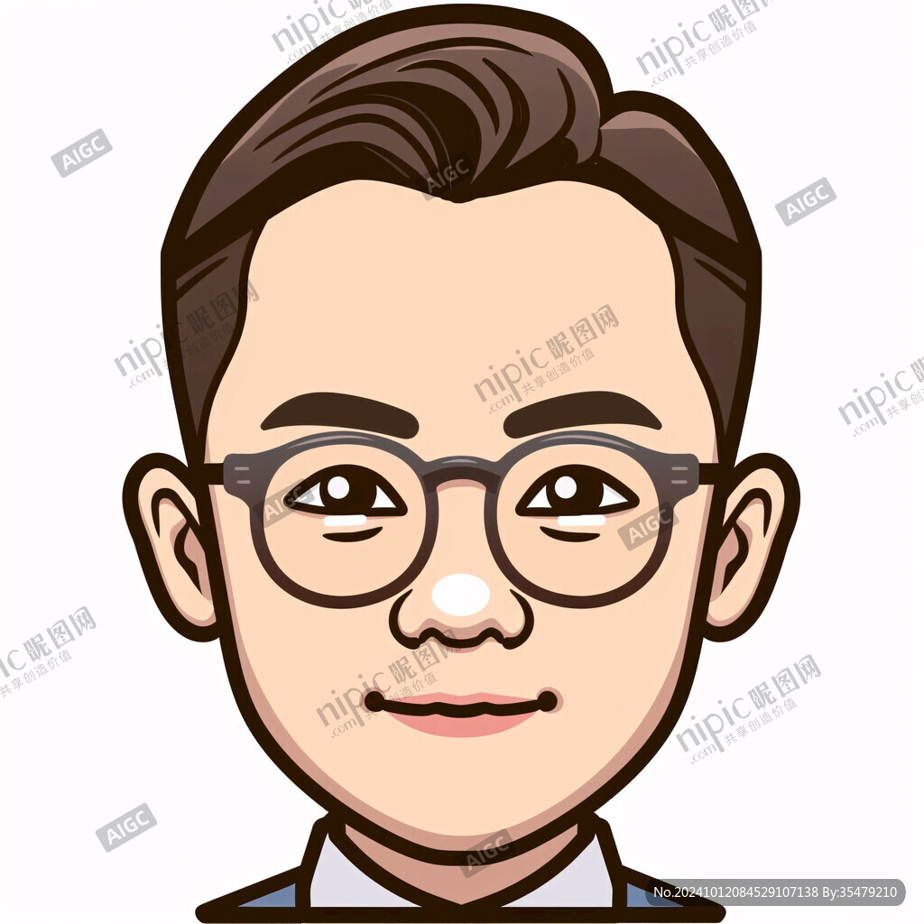 卡通中年男性头像