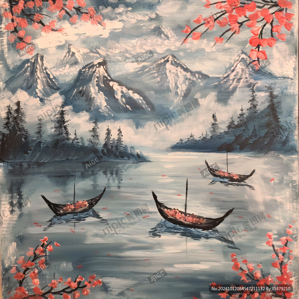 加拿大水彩加拿大挂画