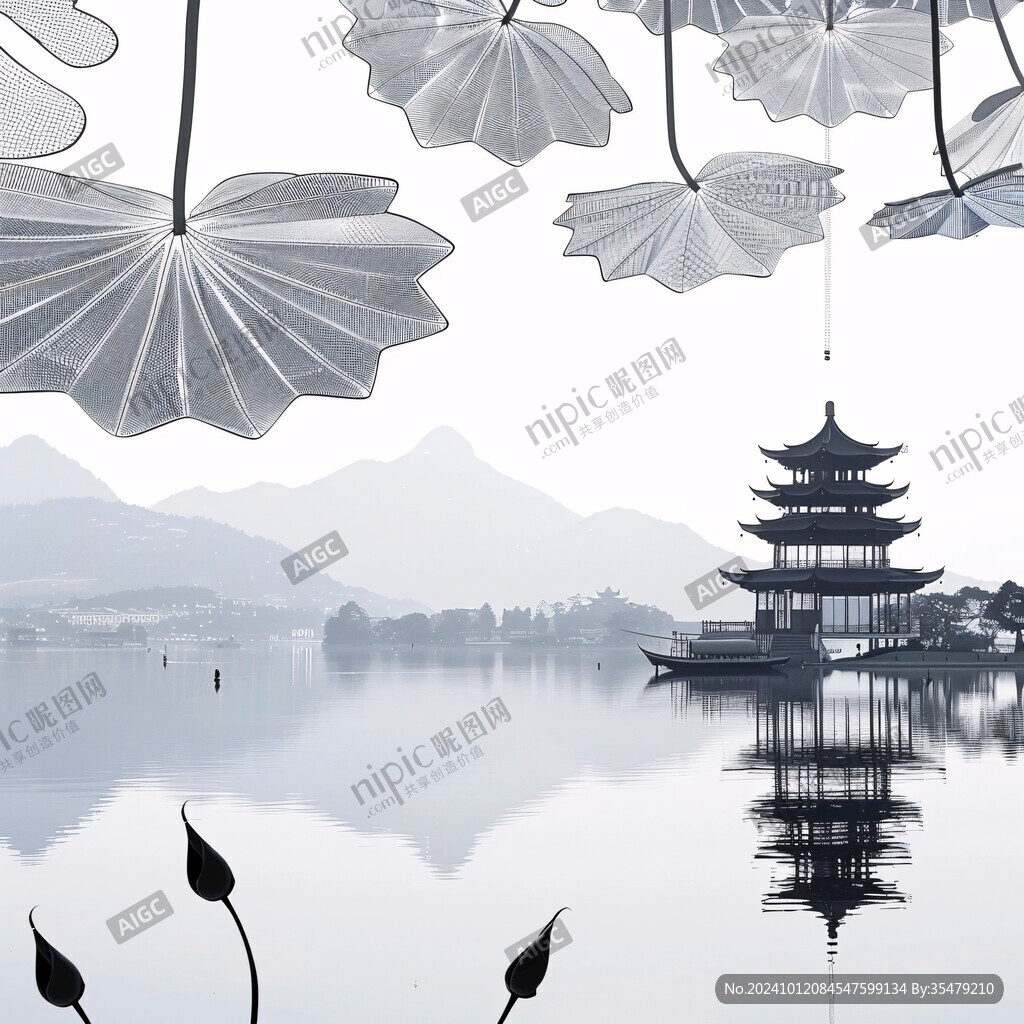 江南油纸伞插画