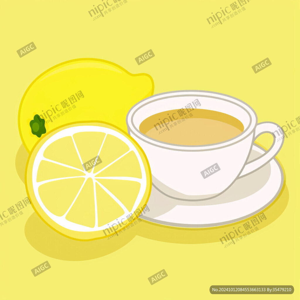 柠檬茶插画