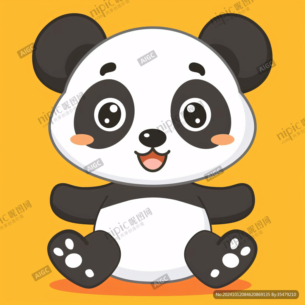 可爱卡通小熊猫插画