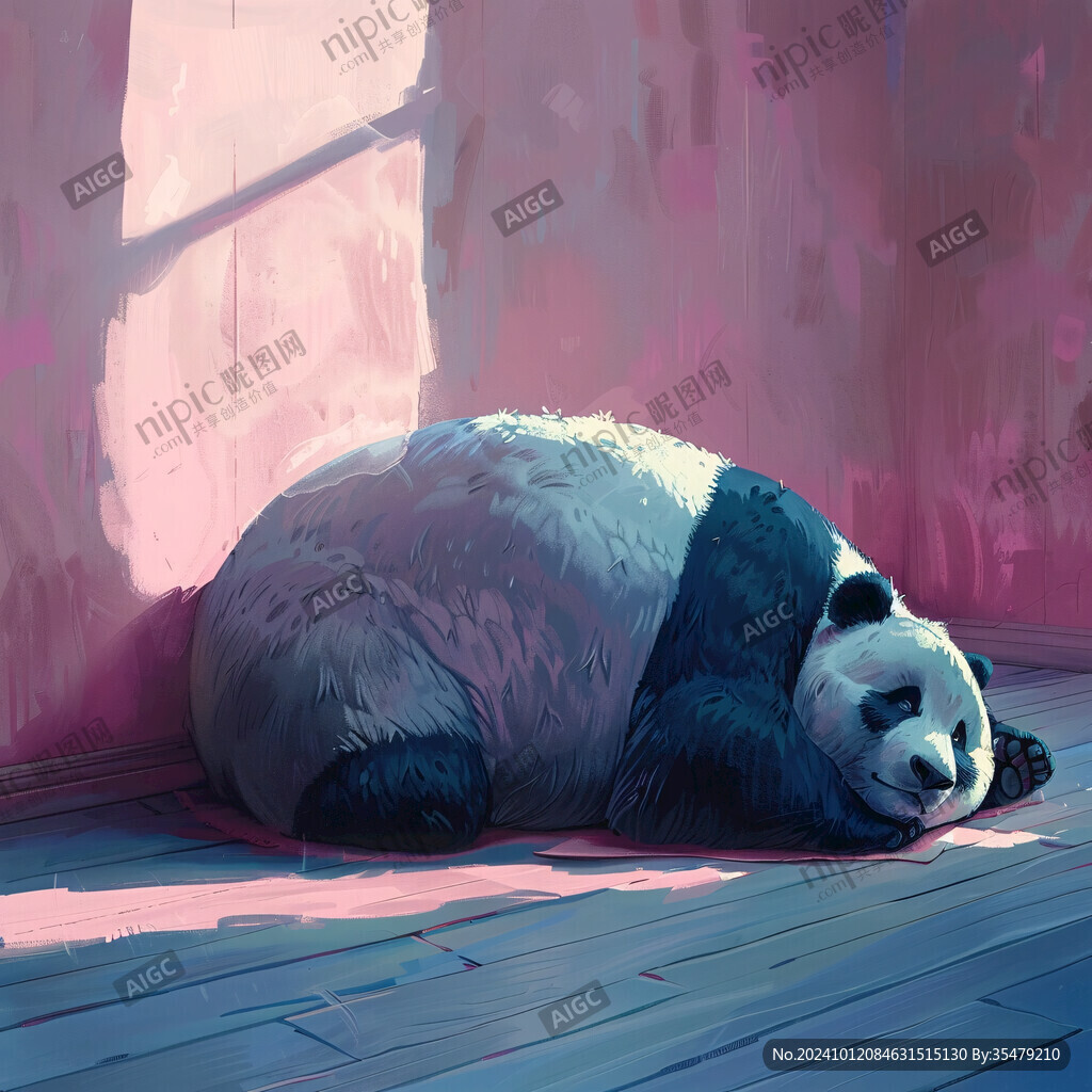 写实熊猫插画
