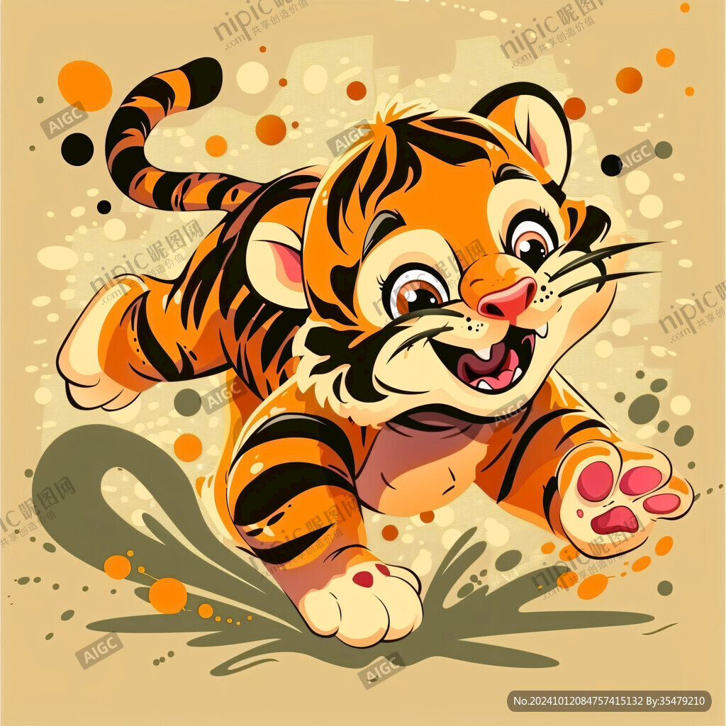 卡通老虎插画素材