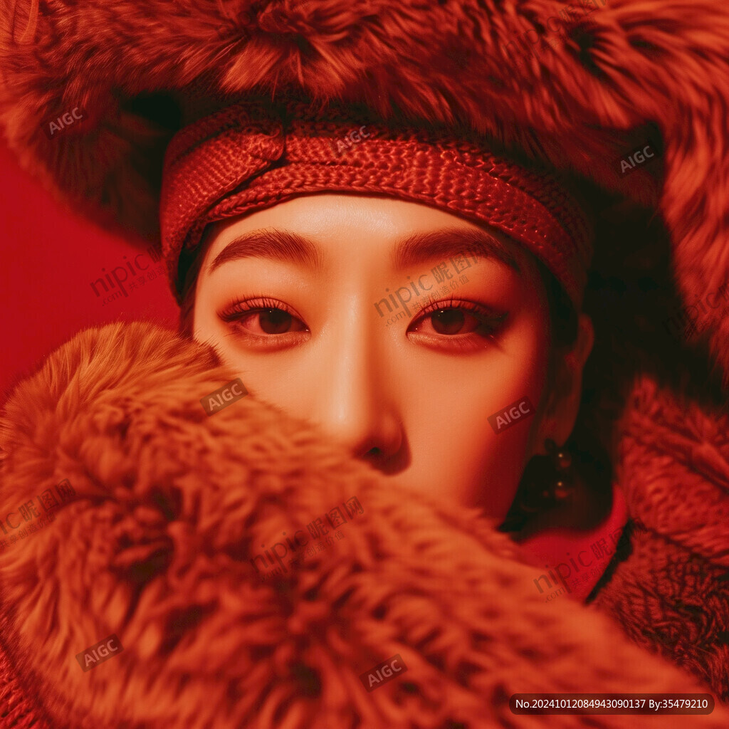 美女躺在雪地里造型