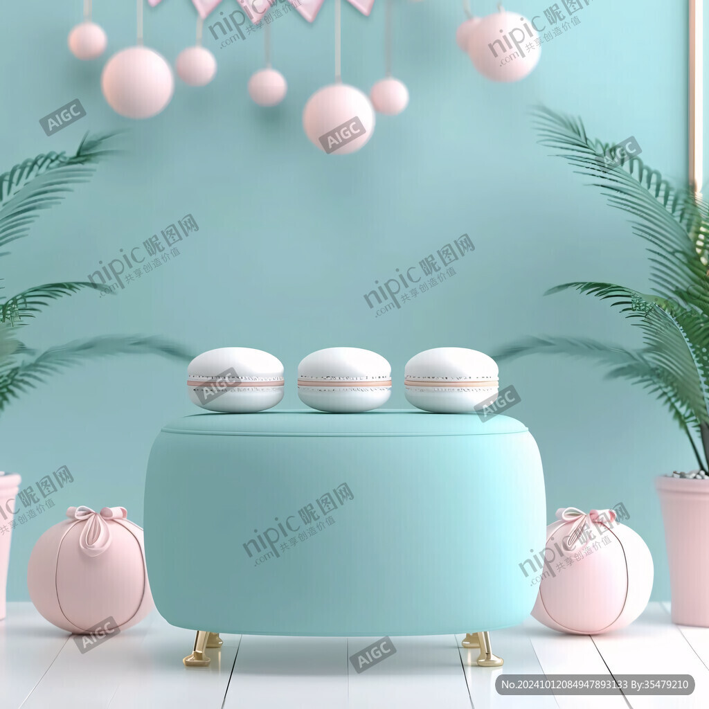 电商立体背景展台