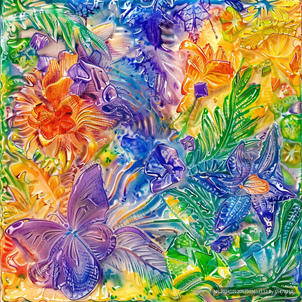 抽象染色玻璃幻彩底纹