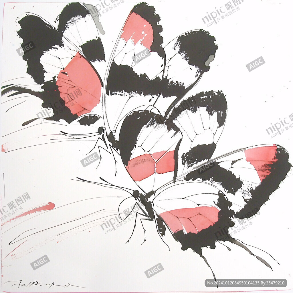 手绘插画蝴蝶
