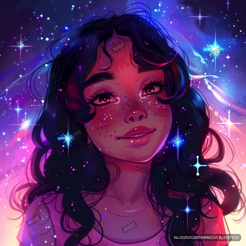 宇宙女孩插画