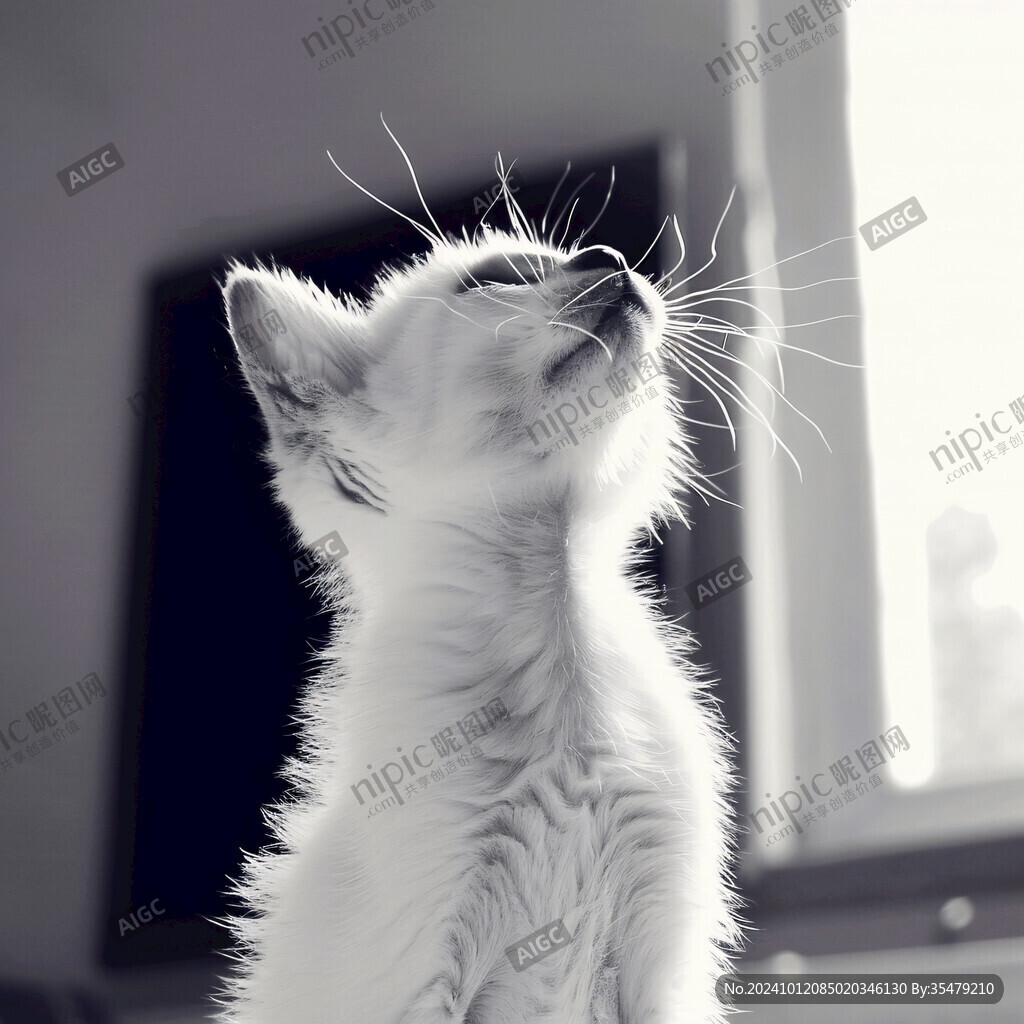 写实猫毛茸茸宠物插画