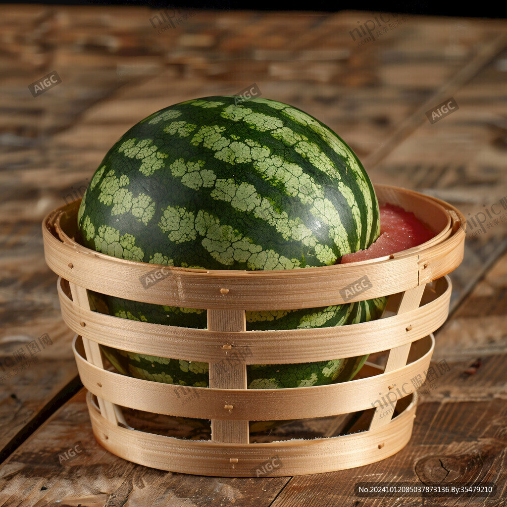 箩筐里的西瓜