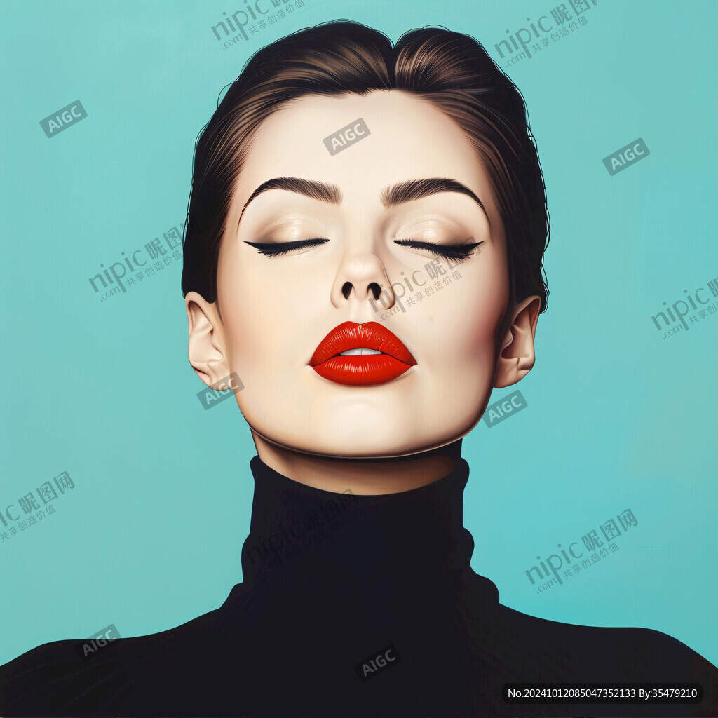 女性插画绘画时尚彩绘