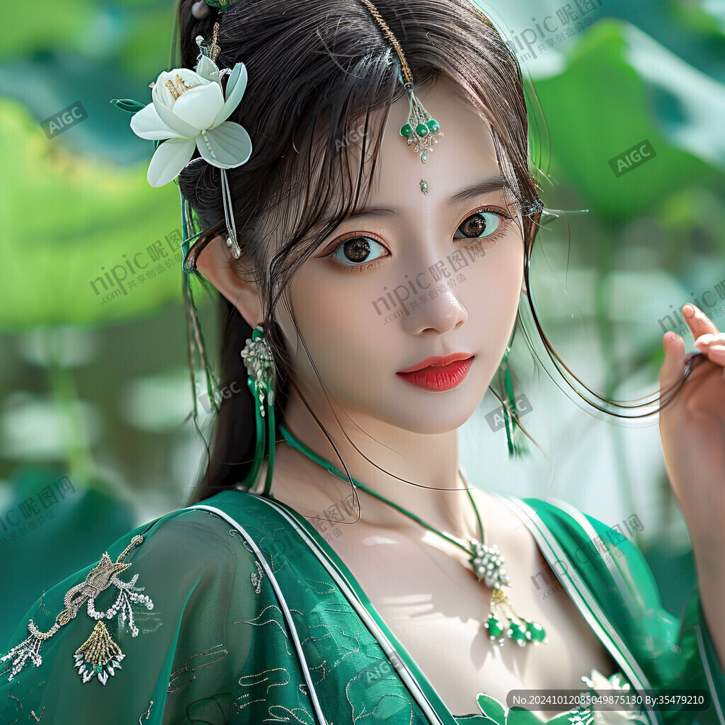 古装绿色女子