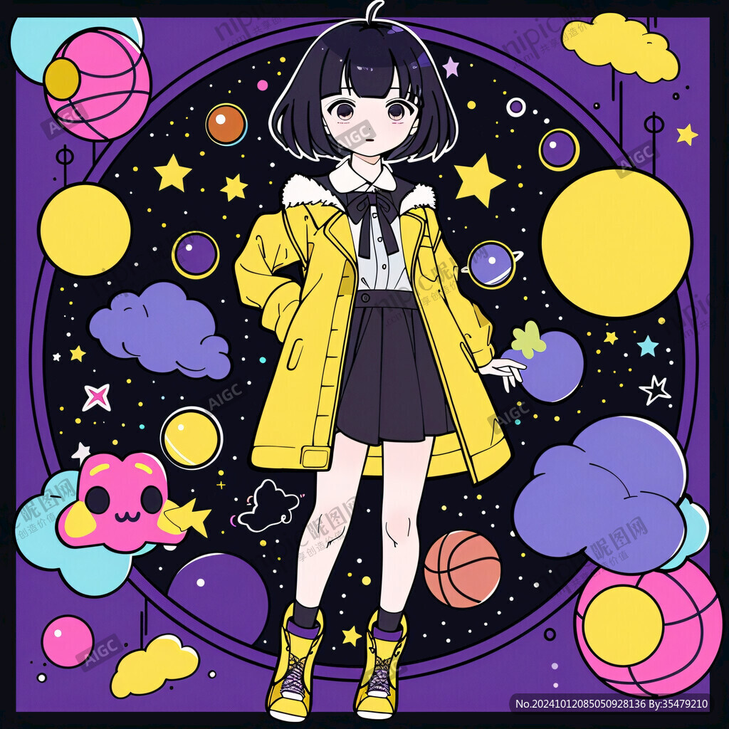 宇宙女孩插画