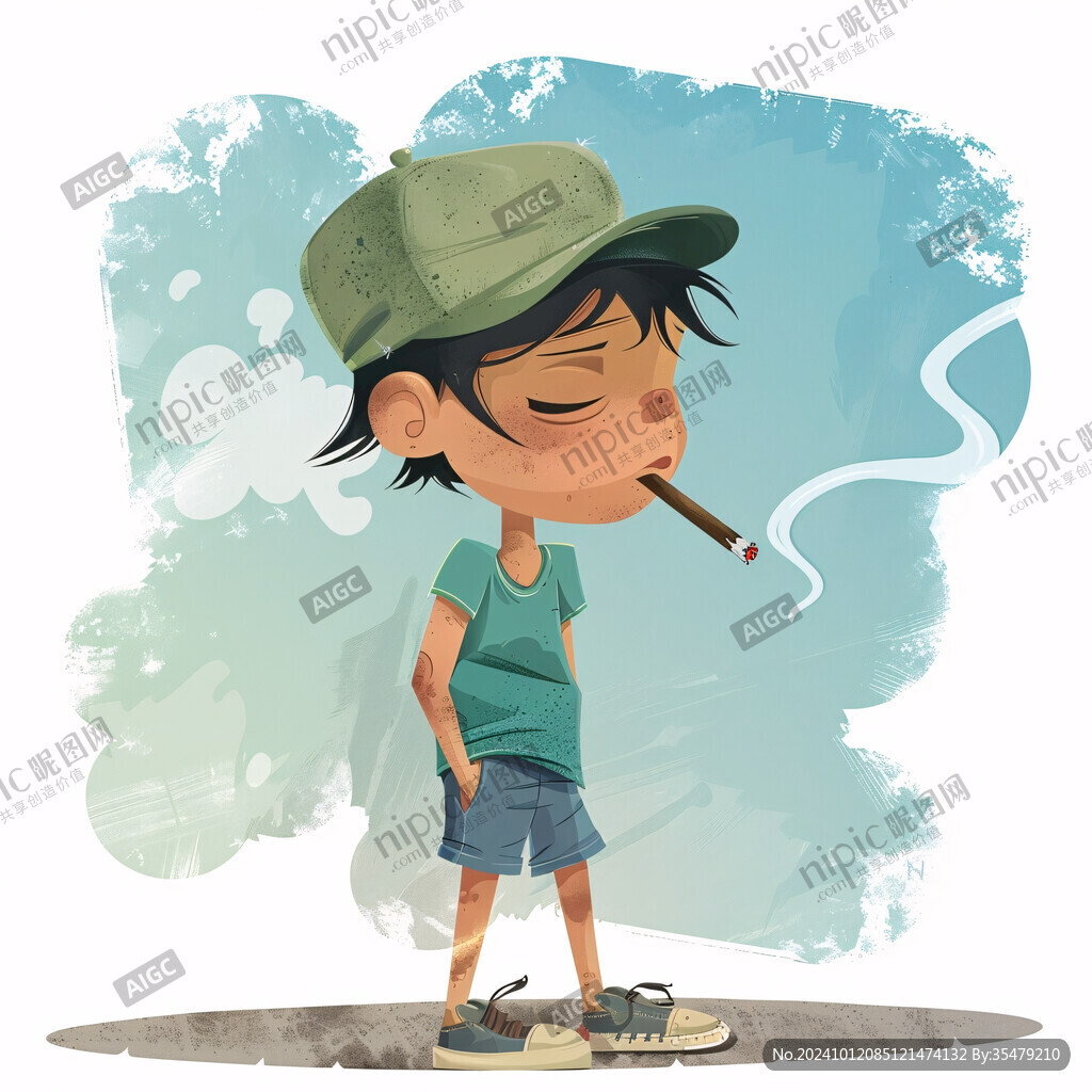 卡通叼烟斗的人