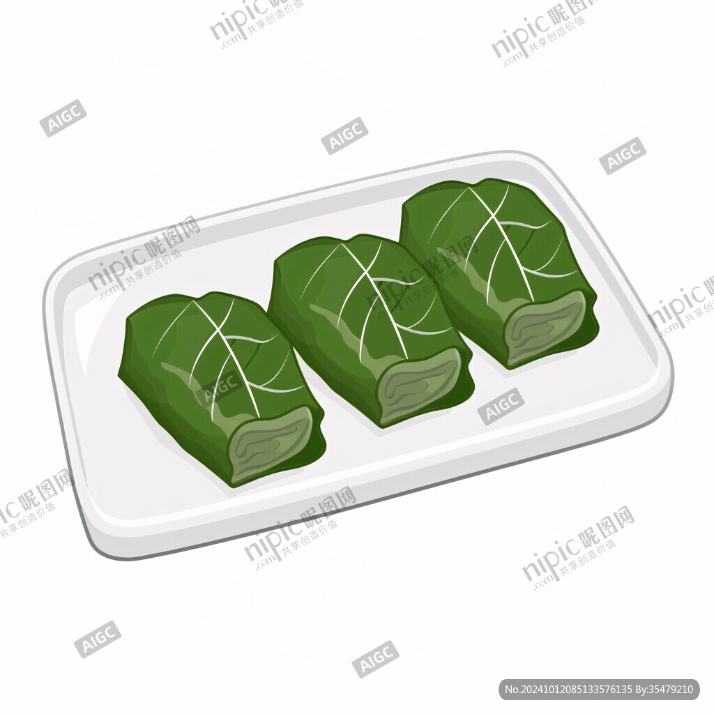 手绘叶儿粑