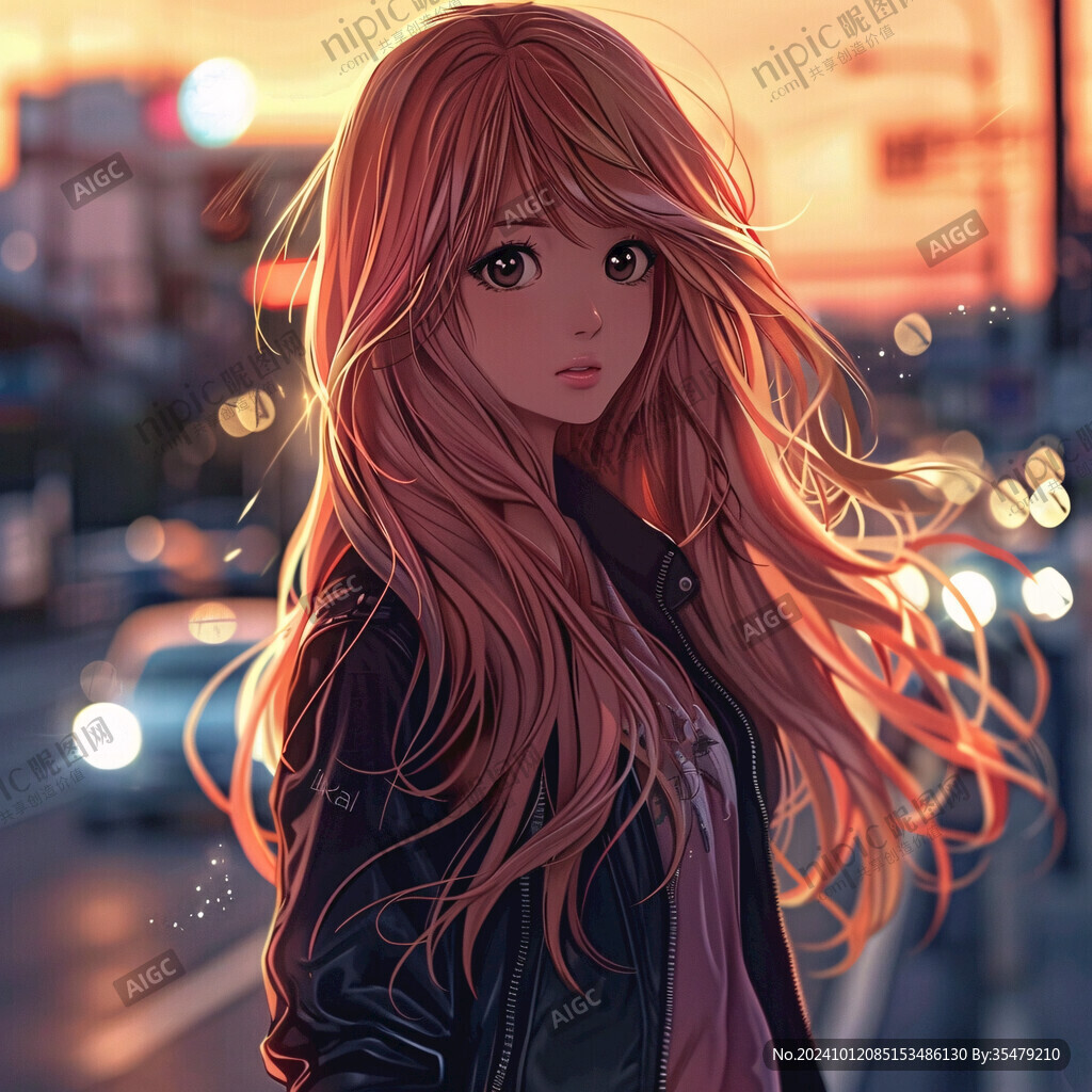 长发少女插画