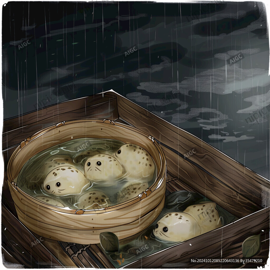 小笼包插画