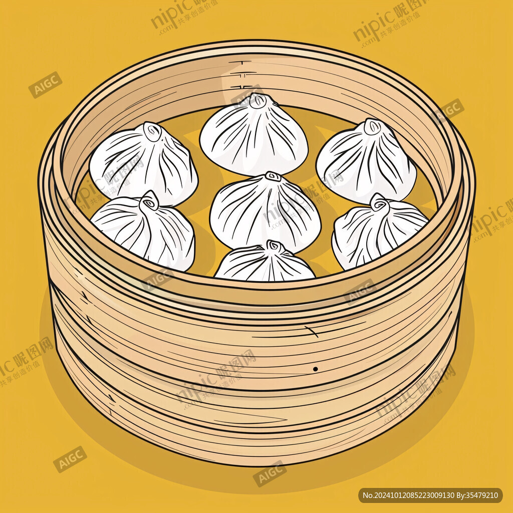 蒸笼线描图