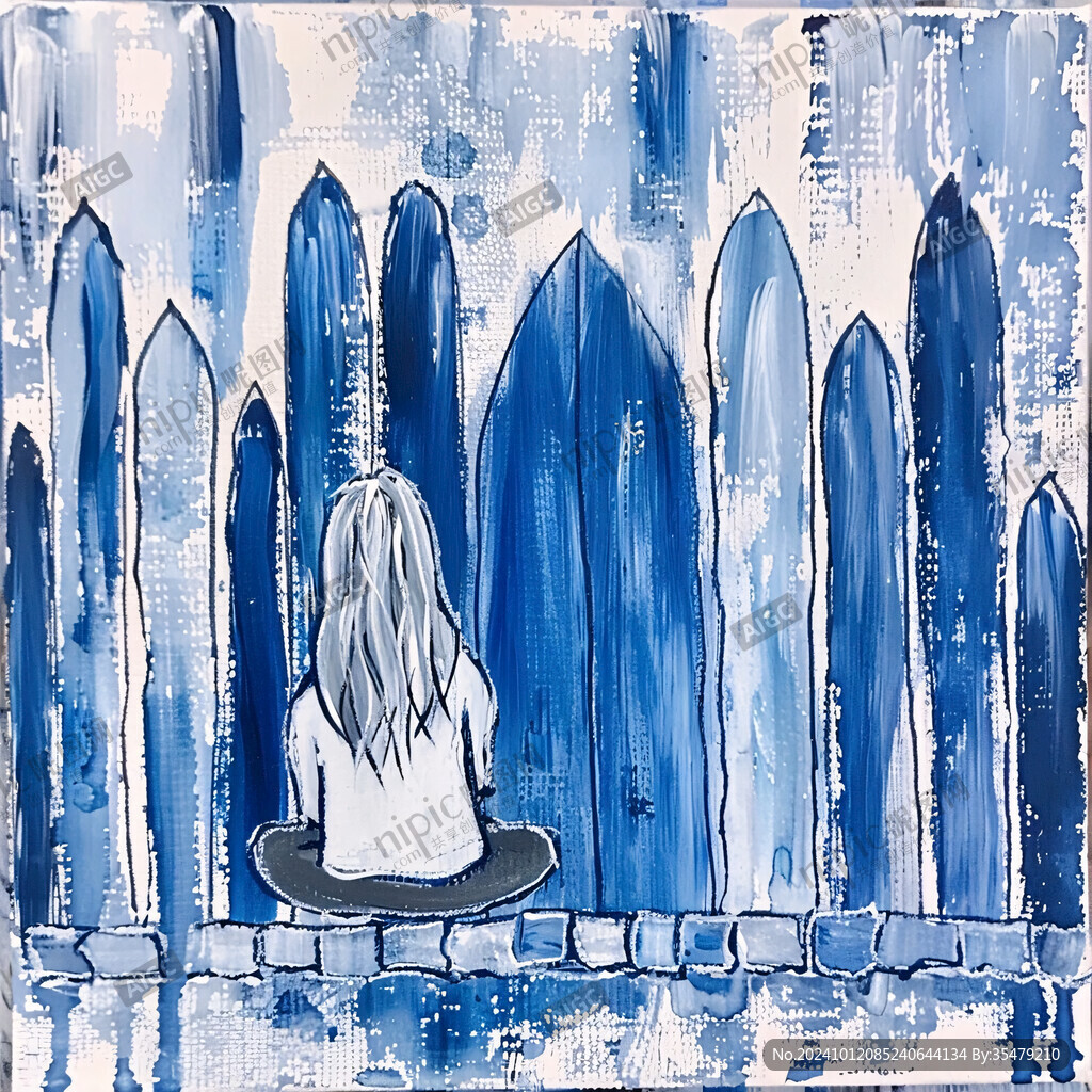 少女祈祷插画