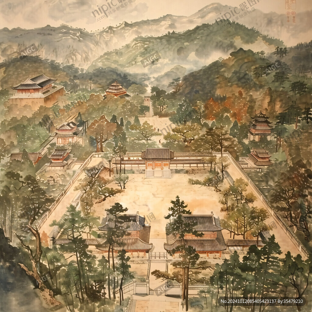 韩国旅游韩国水彩