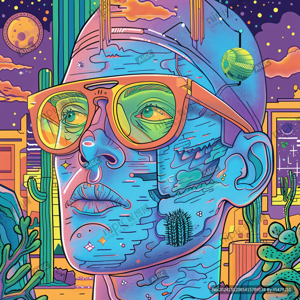 科技男插画