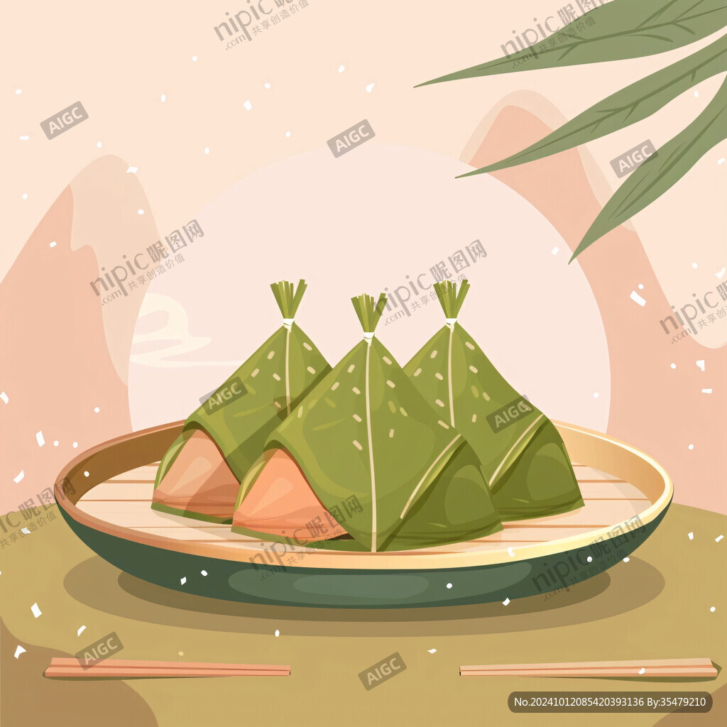 插画风粽子