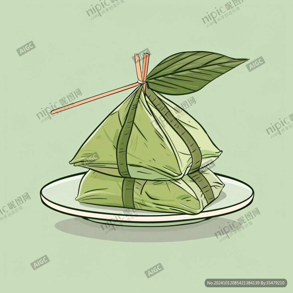 手绘插画粽子
