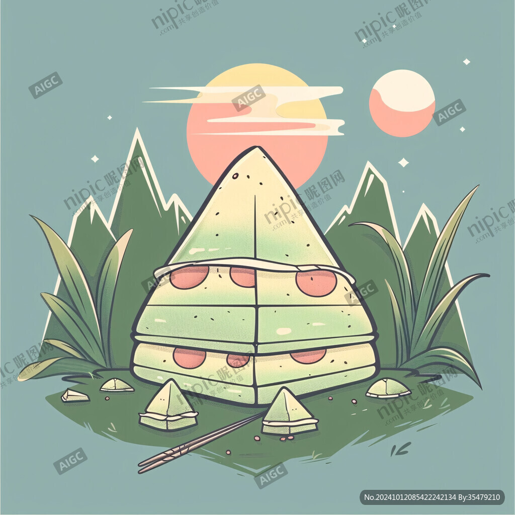 插画风粽子
