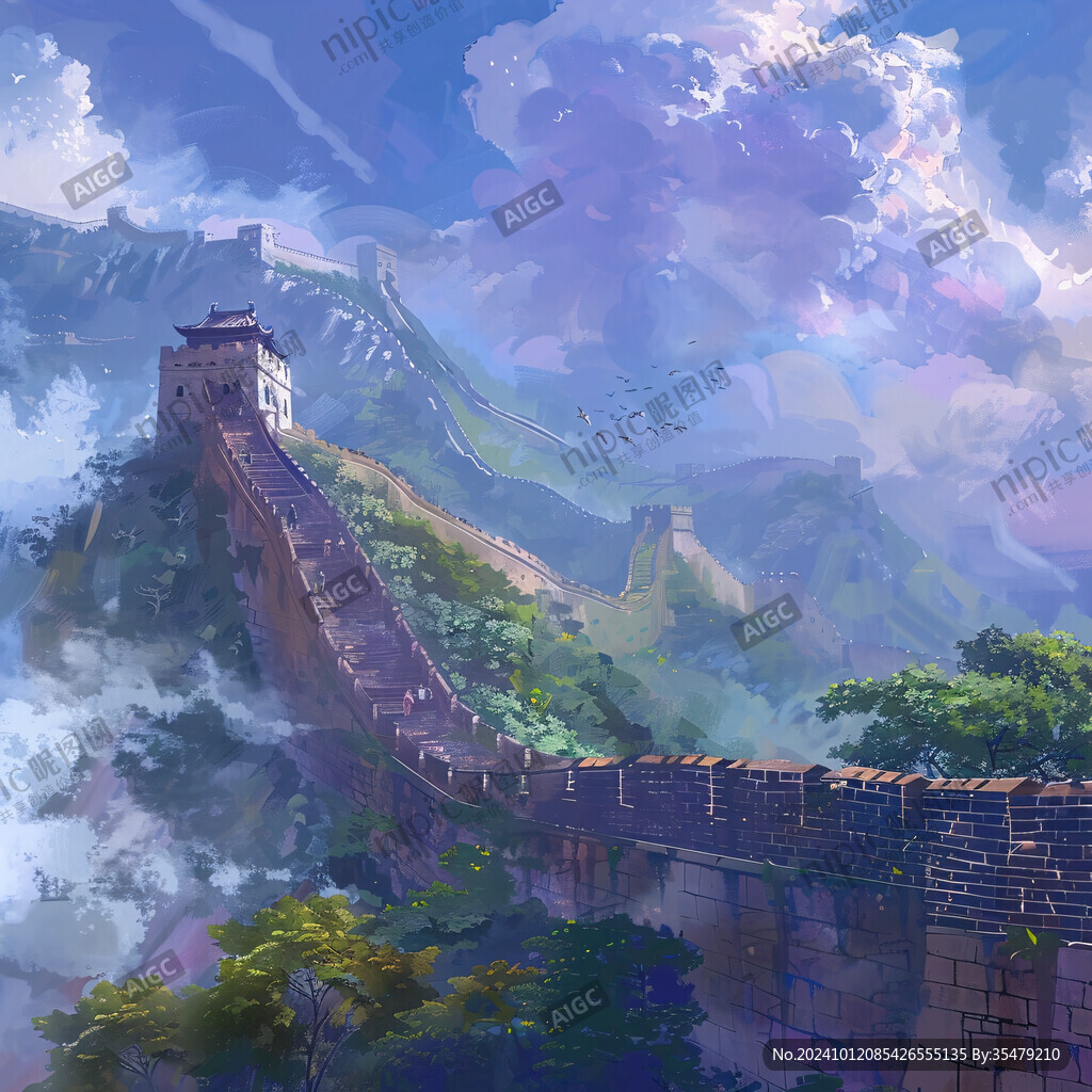长城风景插画