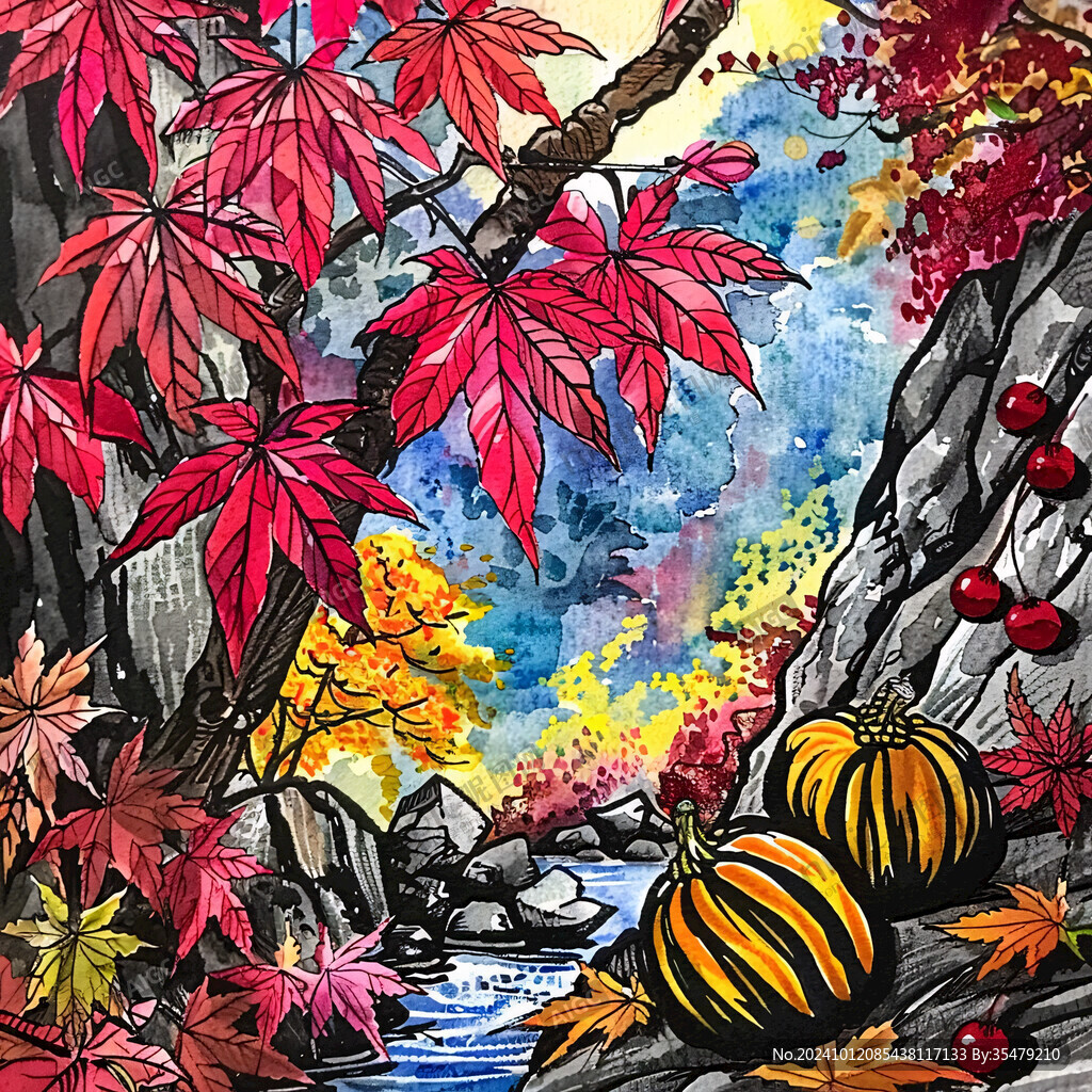枫叶美术绘画