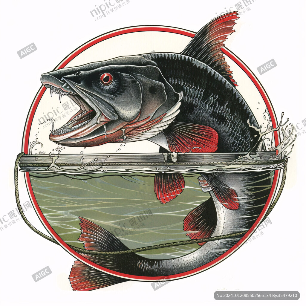 木桶鱼插画