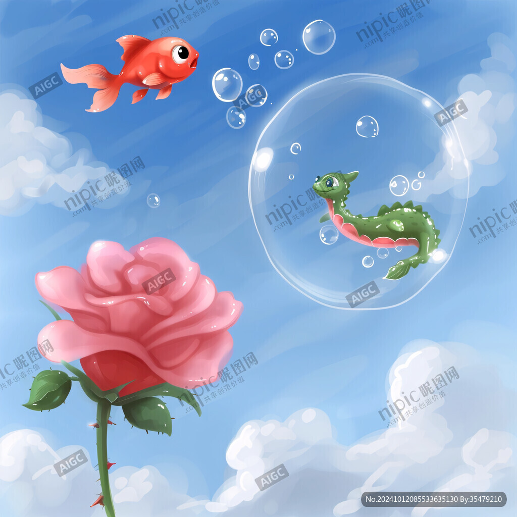 水中飘逸的金鱼
