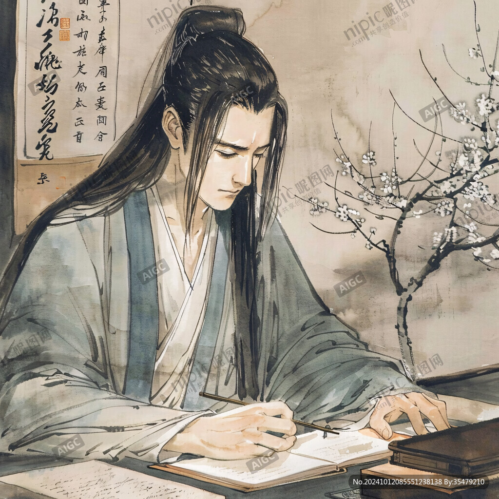 古代寒窗苦读的书生