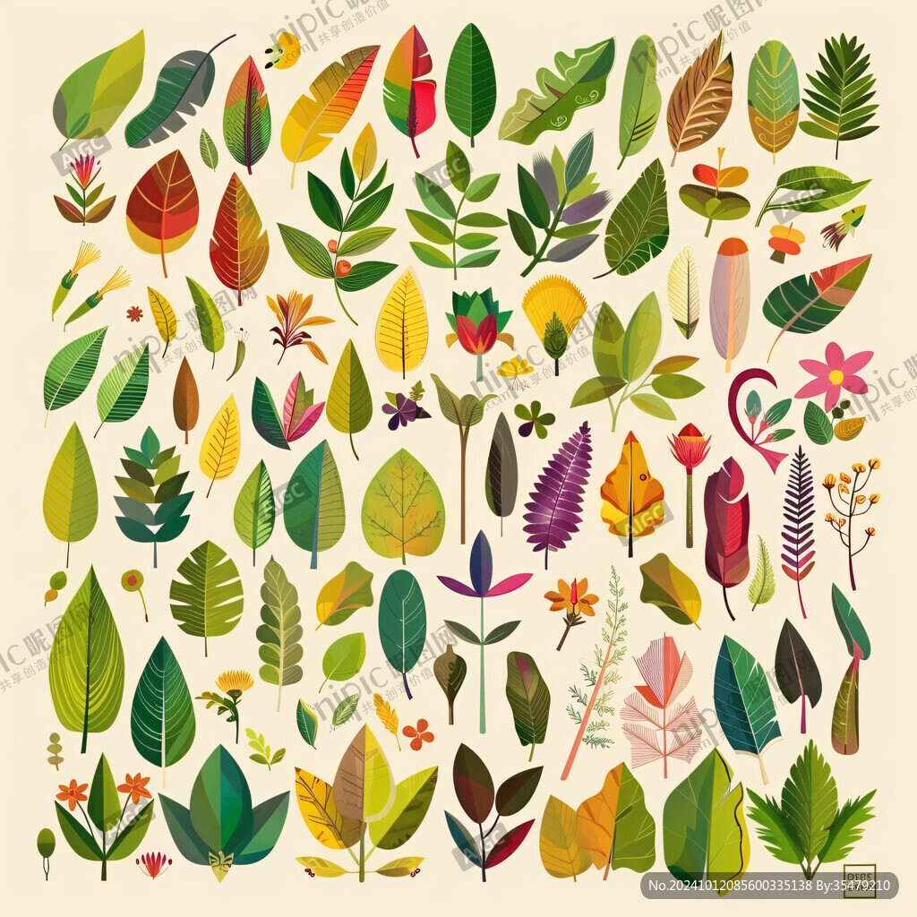 森林植物插画