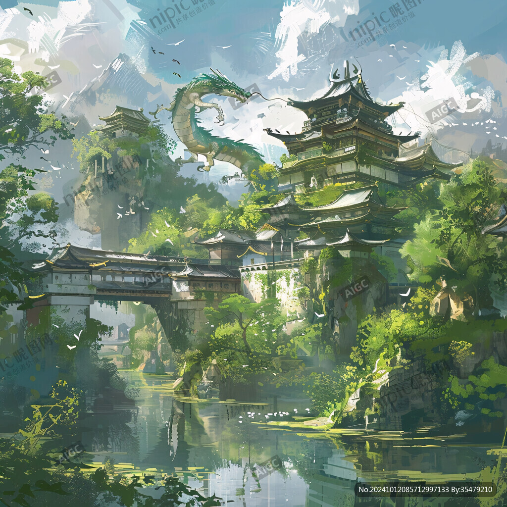 宫殿楼阁仙境仙人大殿