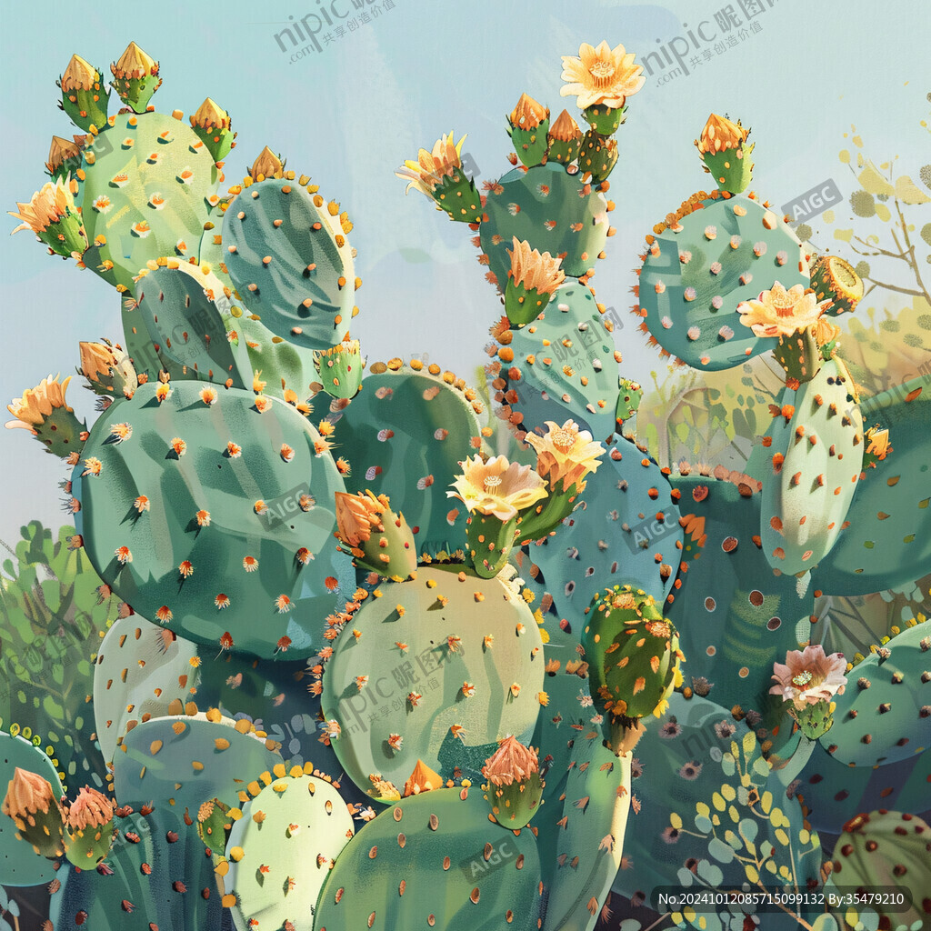 仙人掌植物插画