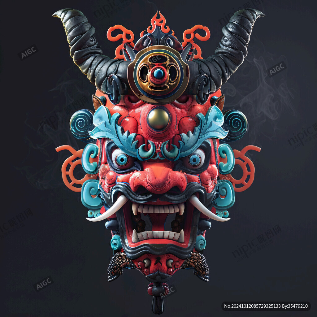 华丽可爱国潮龙头