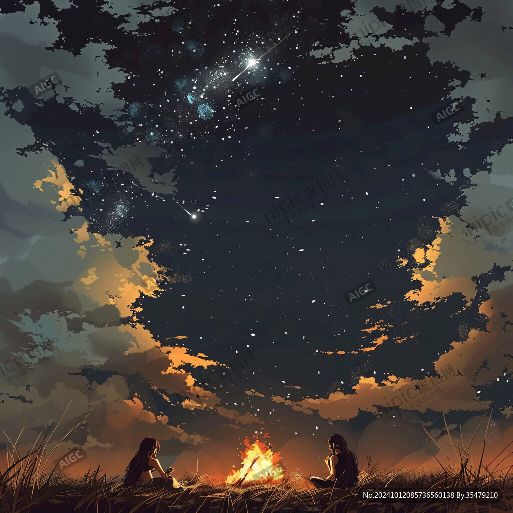 浪漫星空插画