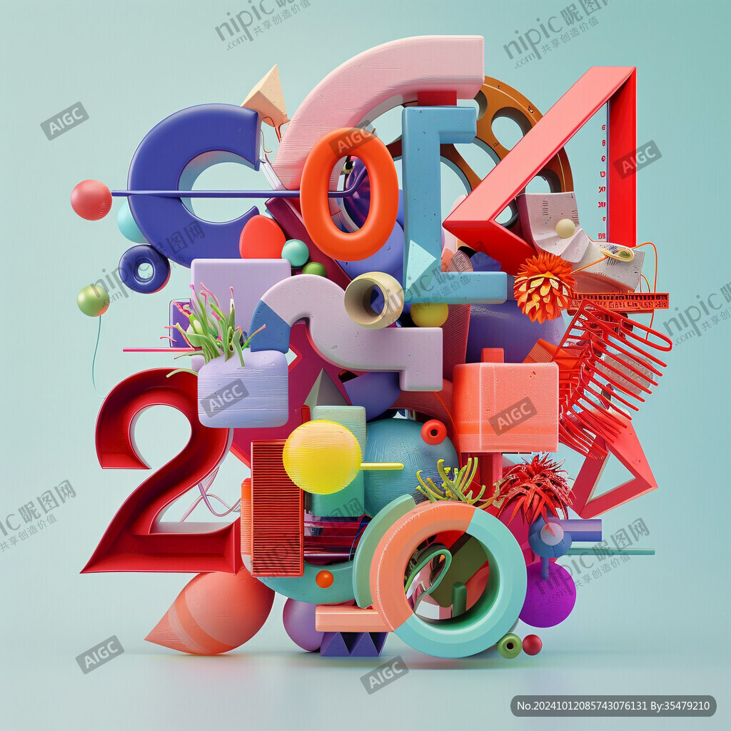 立体数字海报