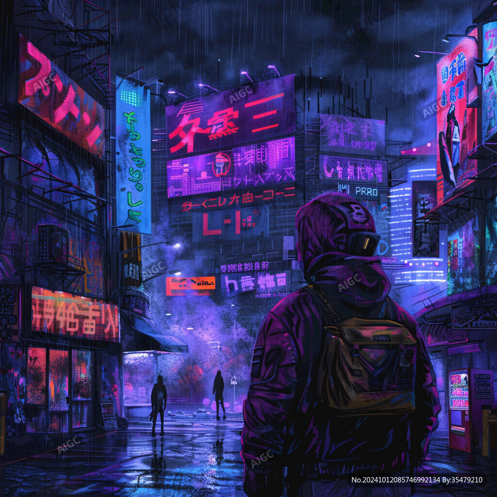 场景赛博插画