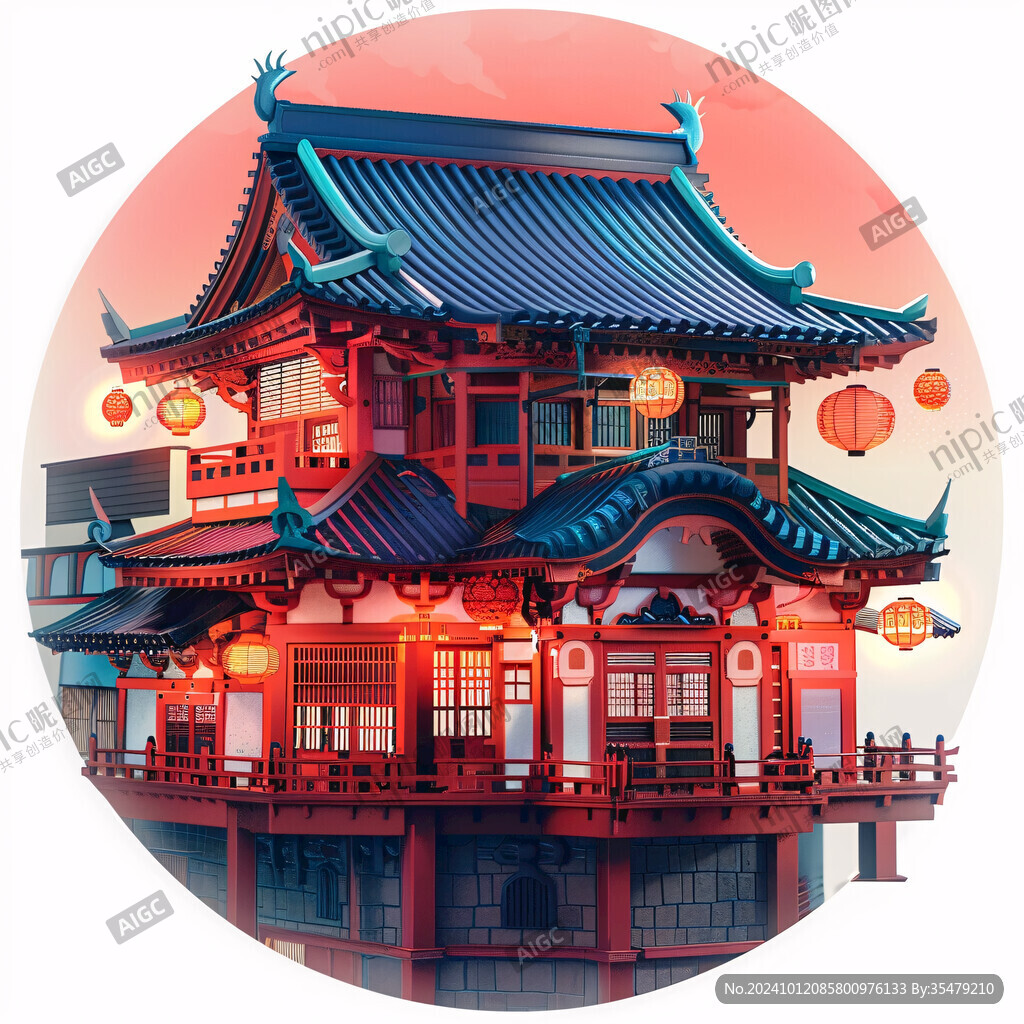 古风国潮风建筑